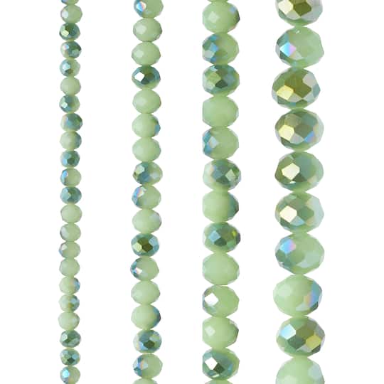 Mint Faceted Glass Round Beads by Bead Landing™